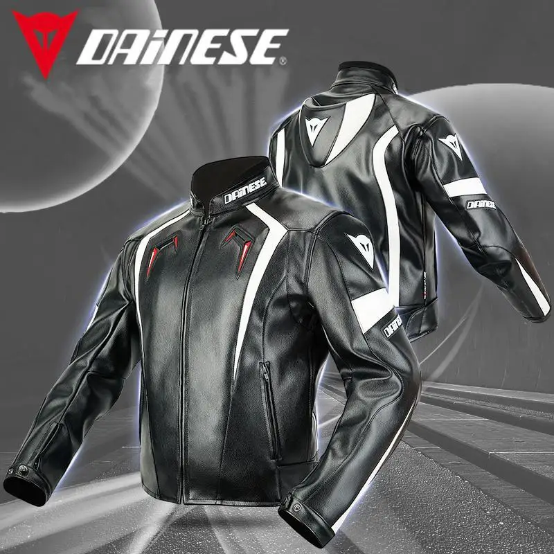 

2024 Новая куртка DAINESE, мужская и женская спортивная брендовая мотоциклетная куртка из искусственной кожи Dainese с защитной курткой, 1 комплект