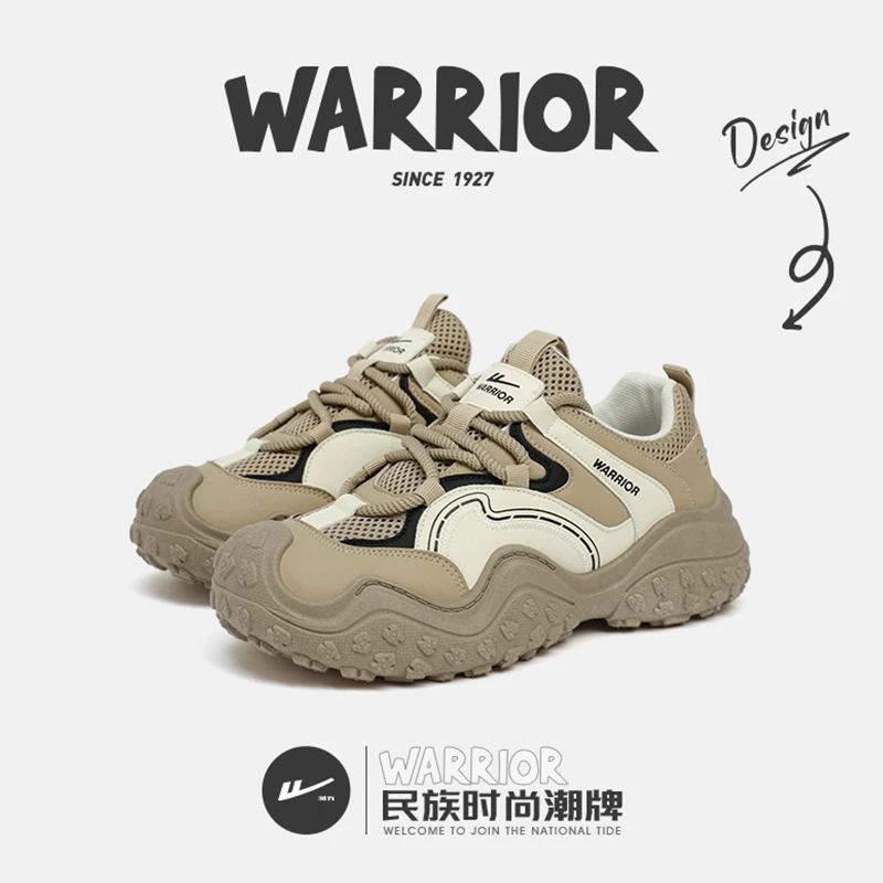 

warrior Original brand Sneaker woman Outdoor thick soled Wear-resisting Climbing shoes High street fashionable walking shoes