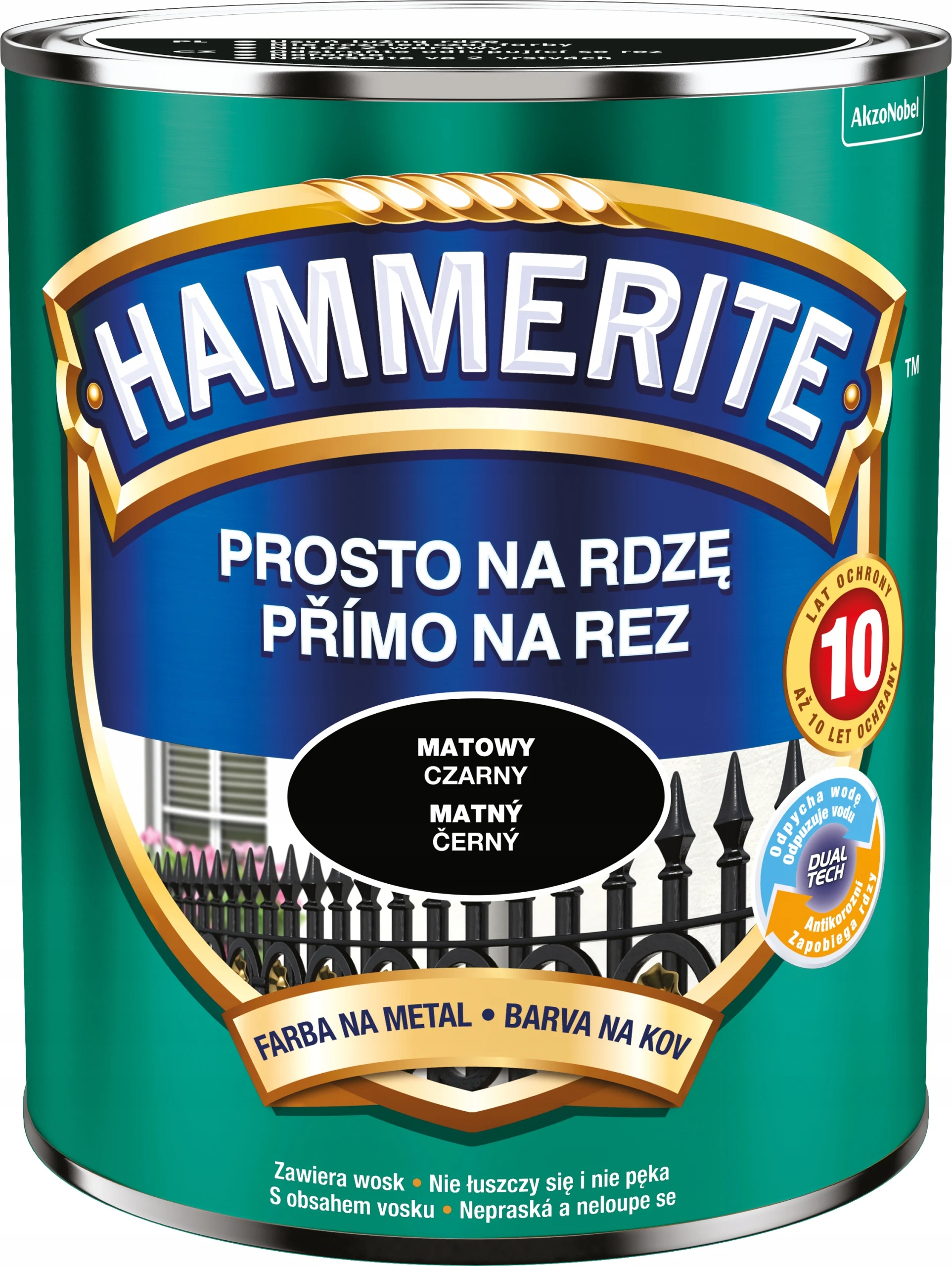 Hammerite Straight Roestverf voor Metaal Zwart Mat 0,7L