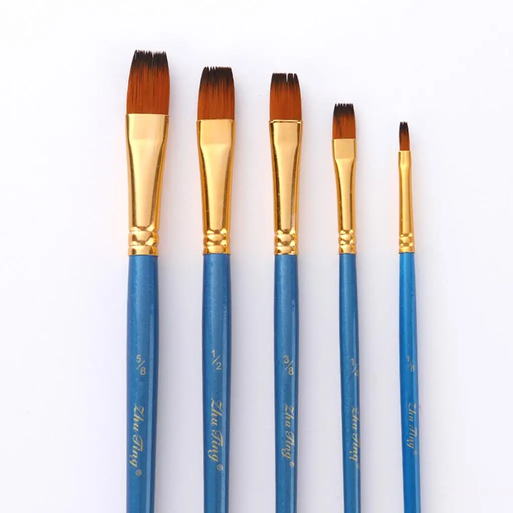 10pcs Assorted Paint Brush Set Nylon Hair for Craft Painting