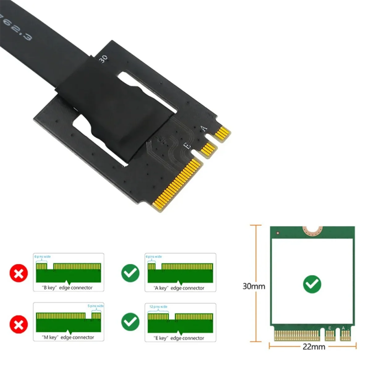 Add on Card NGFF M.2 Key AE Male to Key M Female Board Adapter z kablem M2 KEY AE do NVME dla 2230 2242 2260 2280