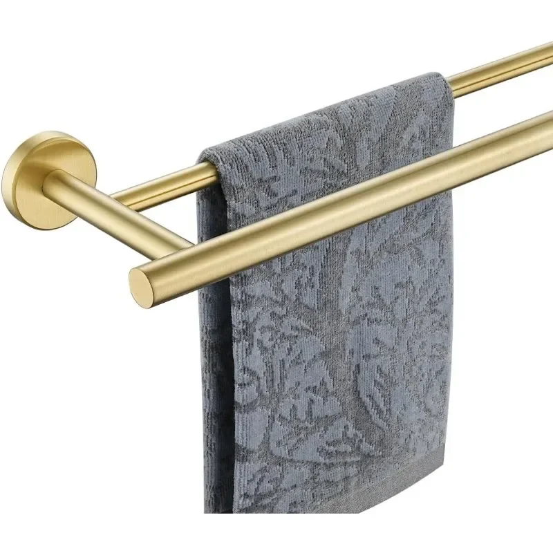 

Double Bath Towel Bar, Brushed Gold 36 Inch 304 Stainless Steel Thicken 0.8mm Towel Rack for Bathroom, Towel Holder Wall Mount,