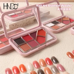 HNDO 8 in 1 Case Gradient Solid Powder Nail Glitter for Nail Art Manicure Design Multicolor Winter Fall Neon Pigment Dust