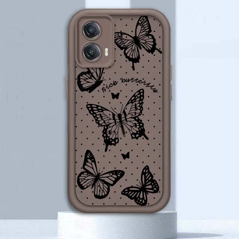 حافظة هاتف بتصميم فراشة فنية لهاتف موتورولا G85 Edge 50 G24 G35 E14 G04 G34 G Stylus G54 G13 G32 G14 5G سلم العين