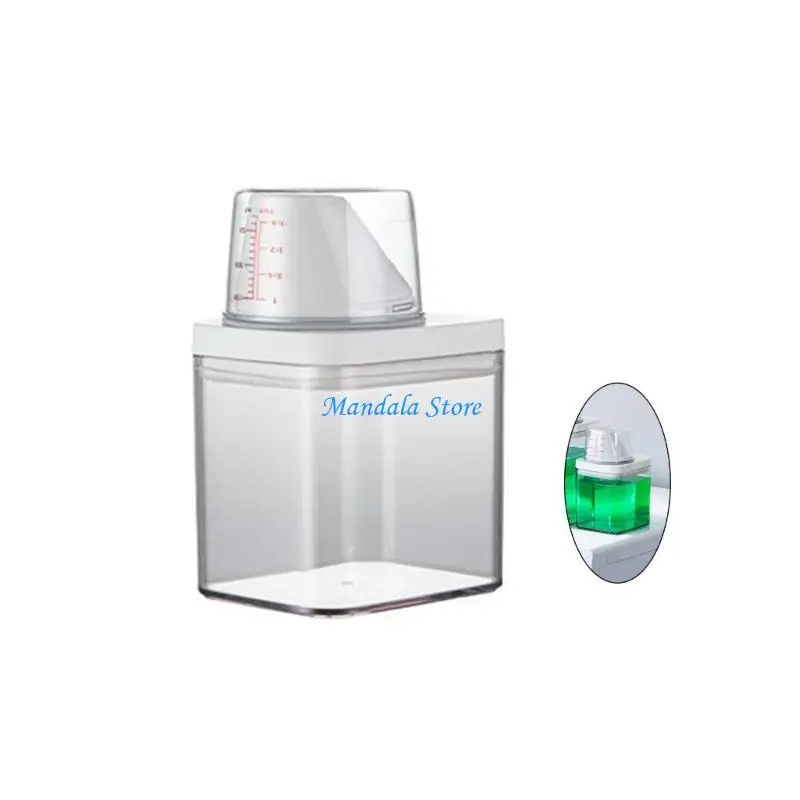 

U2JC Practical Detergent Box for Powder and Liquid Refillable Laundry Detergent Dispenser Powder Storage Box Empty Container