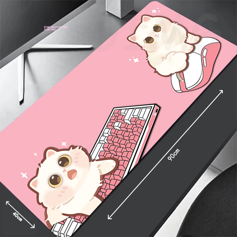 

Cat Design Gaming Mousepads Mousepad Kawaii Large Mouse Mat Big Desk Pads Non-Slip Natural Rubber Mouse Pad Big Keyboard Mats