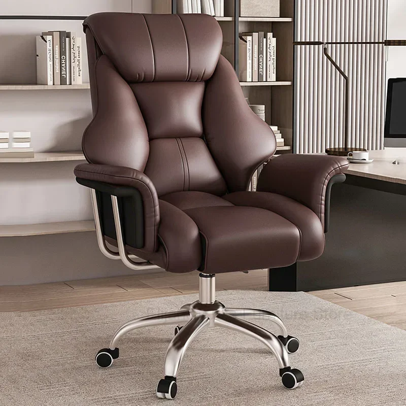 

Comfortable Leather Office Chair Computer Ergonomic Swivel Salon Chair Bedroom Rolling Lounge Silla Escritorio Luxury Furnitures