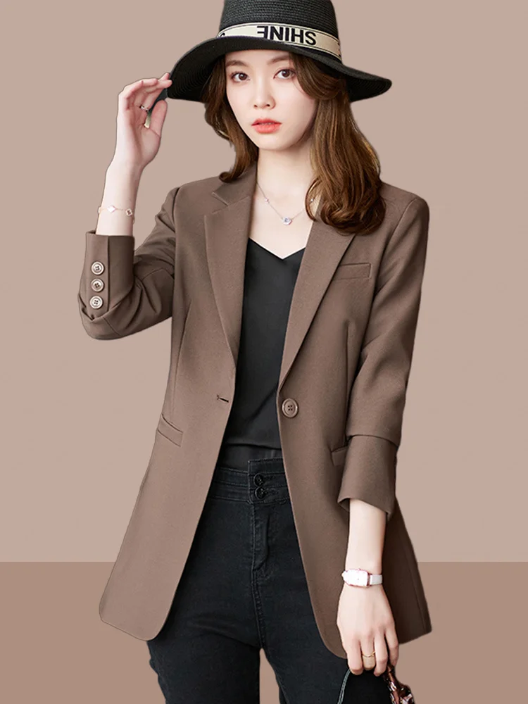 

Blazers Women Solid Elegant Classic Long Sleeve Temperament All-match Blazer All-match Daily Chic Clothing Streetwear New