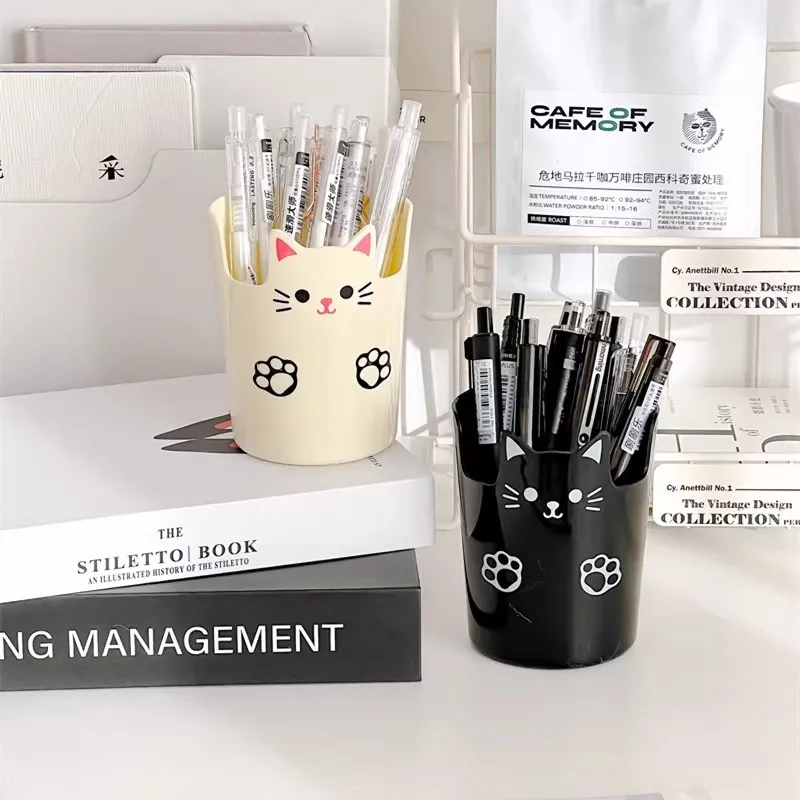 

3pcs Cute Pencil Holder s Desk Organizer Plastic Stand For Women Makeup Brush Storage Portable School Stationery Cup Large