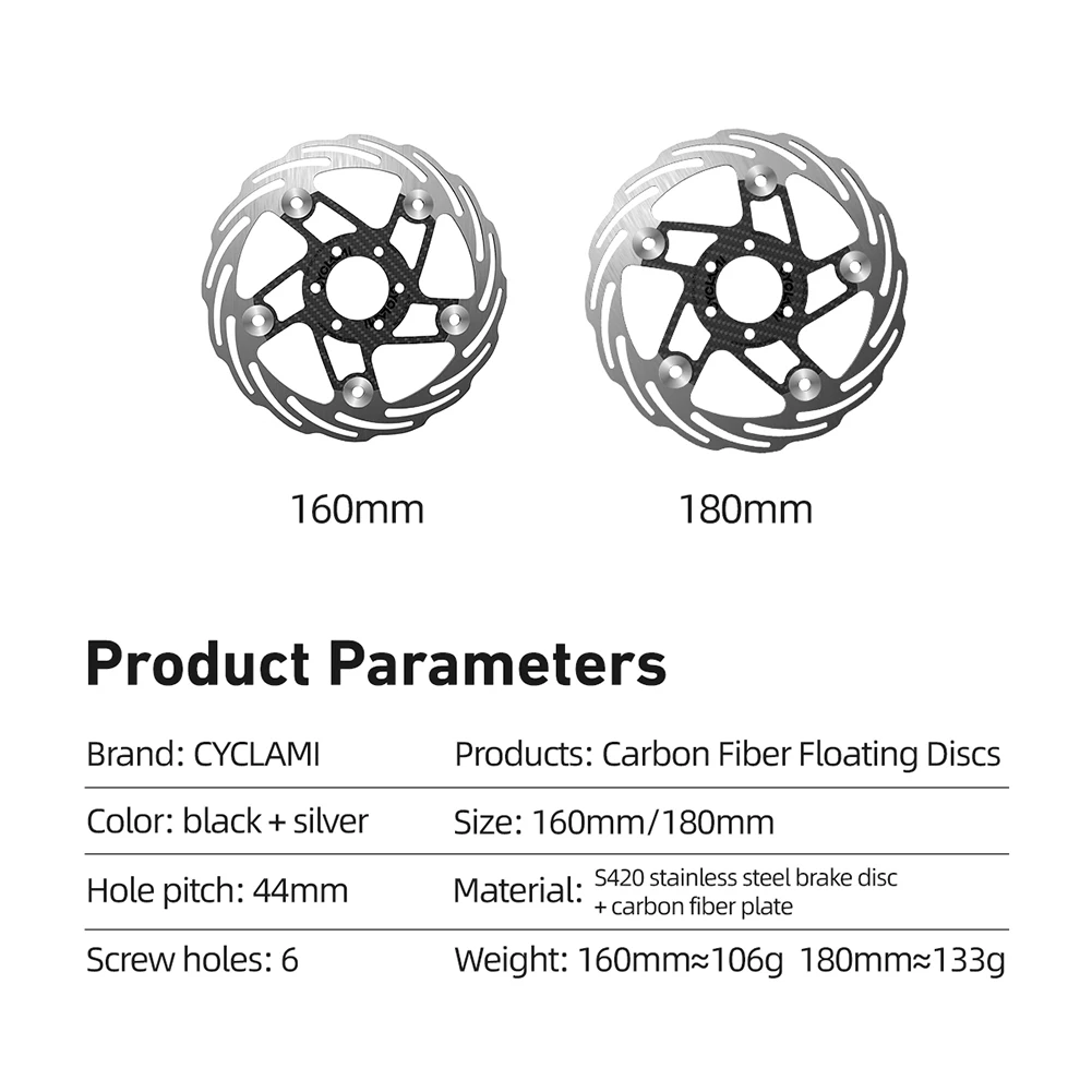 160/180 مللي متر دراجة الفرامل الدوار 6 ثقوب دراجة مكبح قرصي الدوار ألياف الكربون الطريق دراجة مركز قفل القرص الدراجات أقراص أجزاء #5