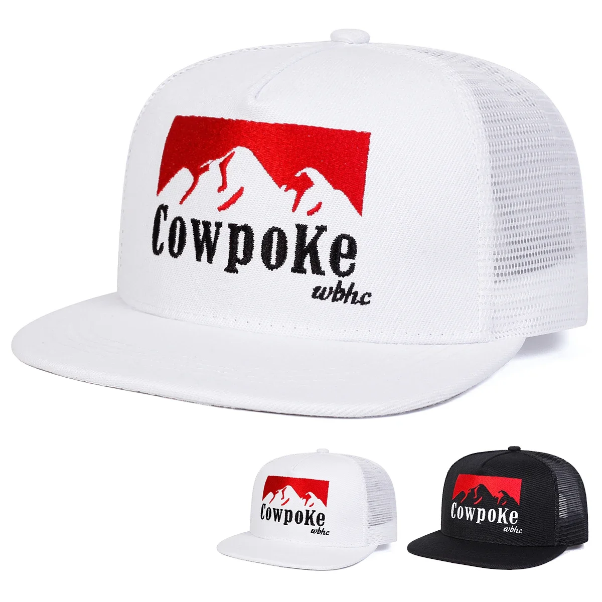 Unisex COWPOKE Letter Embroidery Hip-hop Net Hats Spring And Summer Outdoor Adjustable Sports Casual Baseball Caps Sunscreen Hat