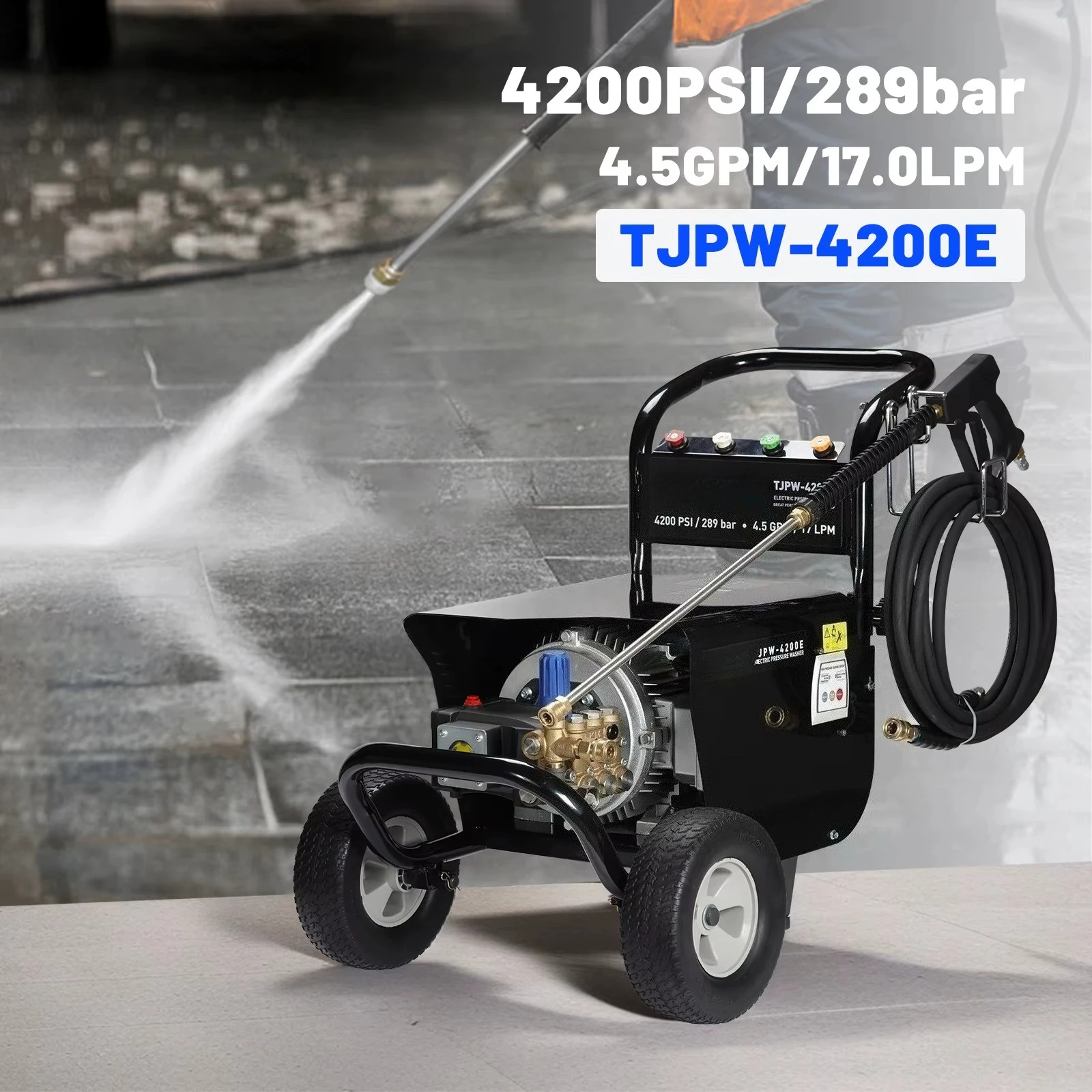 New Deep Cleaning 4200PSI/289bar Electric Portable High Pressure Washer AC 120-240V for Engine 7.5kw Use Different Scene