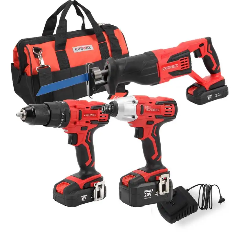 

P0002B-Y-1 2023 Hot Selling Model 20v One Battery Run To All Tools Professional Cordless Power Tools Combo Set Kit
