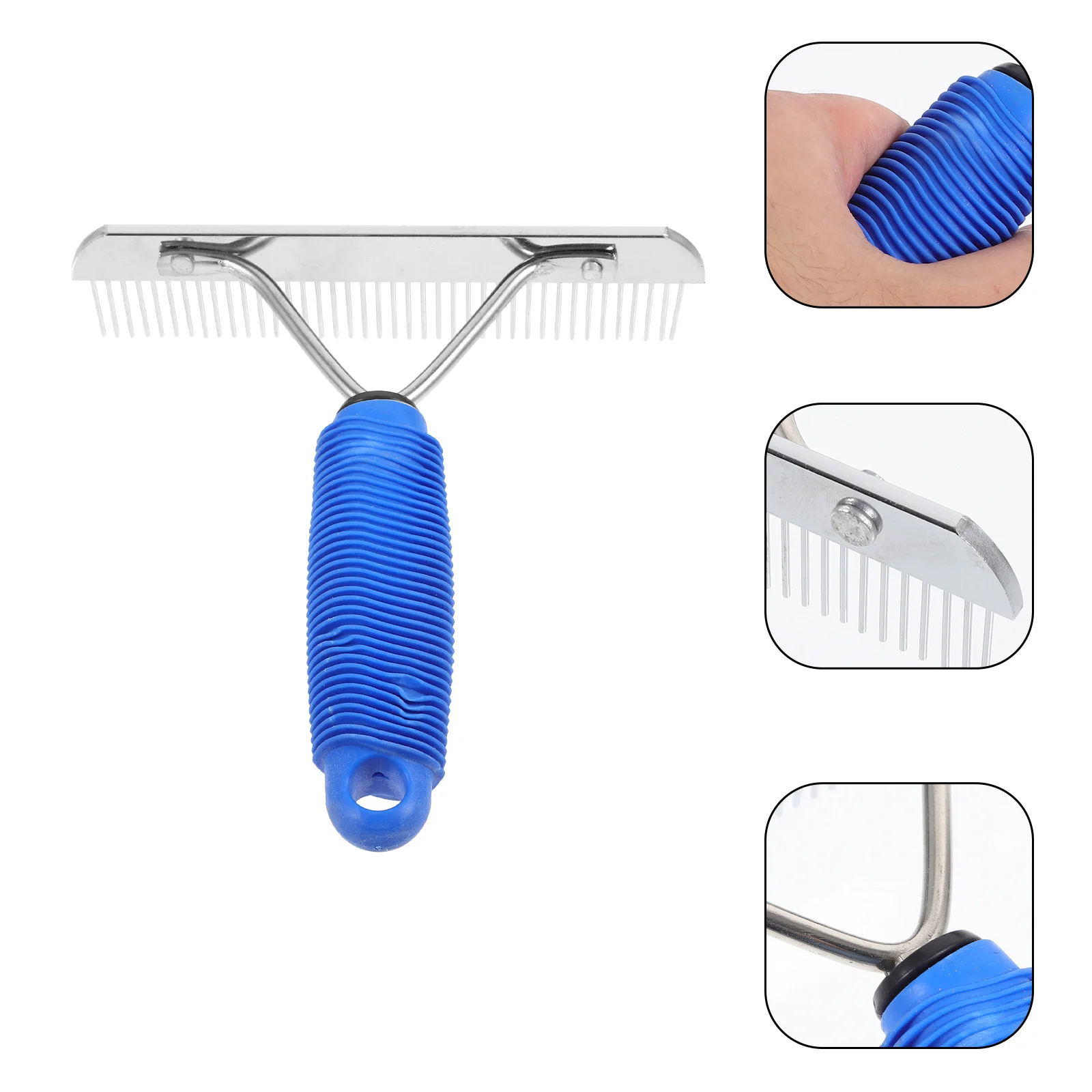 Horse Cleaning Brush Pet Hair Deshedding Dog Dematting Rake Combs Pets for Grooming Broom Rubber Handle