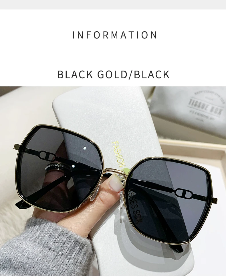 Neuer Stil mit großem Rahmen, Flash-Straßenfoto, Outdoor-Modetrend, große Rahmen-Sonnenbrille, Anti-UV-Sonnenbrille – Detail 6