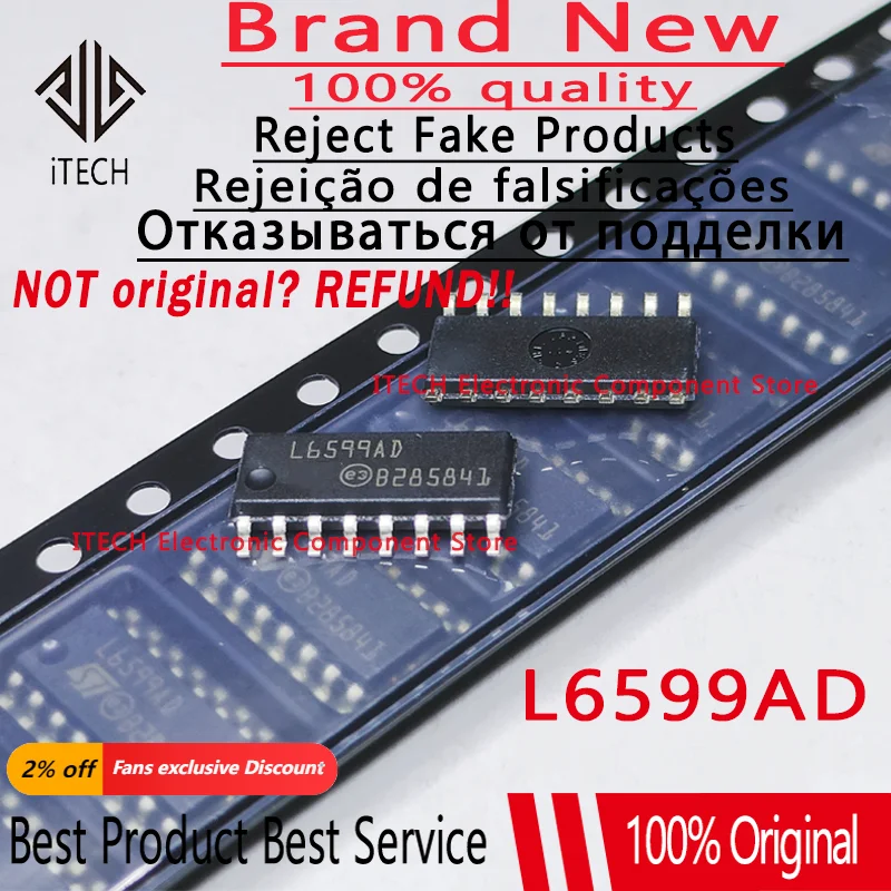 10pcs/lot Original L6599D L6599AD L6599ATD SMD SOP16 LCD Power Chip IC 100% New and Genuine In Stock