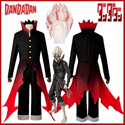 Anime Dandadan Ken Takakura Ken Okarun Cosplay Costume Turbo Granny Mode High Necked Trench Coat Red Black Outfit Wig Party Suit