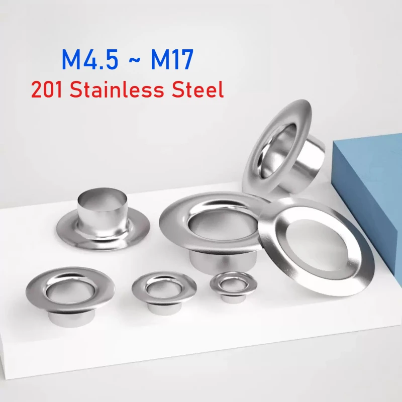 201 Stainless Steel M4.5~M17 Silver With Washer Grommet Eyelets Grommets Hollow Rivets for Leather Craft Repair Shoes