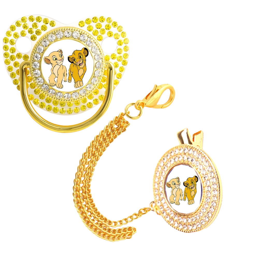 

Cartoon Printed Baby Pacifier with Rhinestone Decoration Newborn Essential for 0-12 m