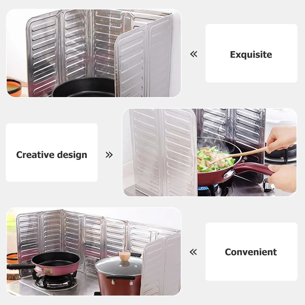 Oil Splatter Guard Folding Kitchen Baffle Anti-Oil Splash Protector Stove Wall Shield Frying Pan Grease Screen Heat Insulation view 3