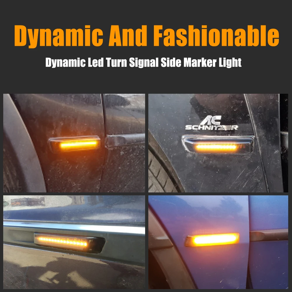 LED ديناميكية بدوره إشارة مصابيح لسيارة BMW X5 E53 3 سلسلة E36 الجانب ماركر المتعري تدفق المياه الوامض ضوء وماض