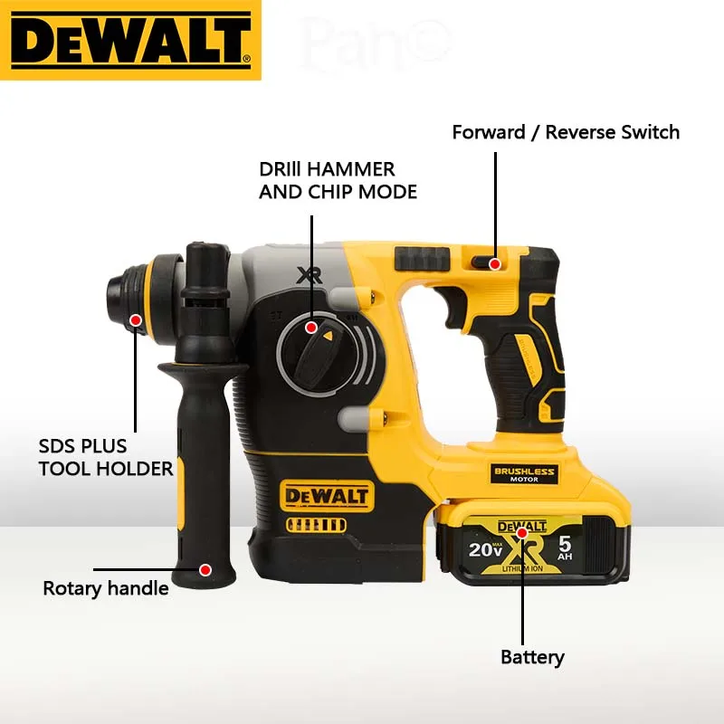 DeWalt 20V wielofunkcyjny młot elektryczny lekki elektryczna wiertarka udarowa litowy elektryczny kilof 3-w-1 wielofunkcyjny Dch273