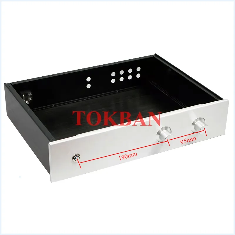 Tokban Audio 4309 431*92*308/358mm Tutto in alluminio Amplificatore di potenza Telaio Custodia FAI DA TE DAC Decoder HFI Preamplificatore Custodia Borsette