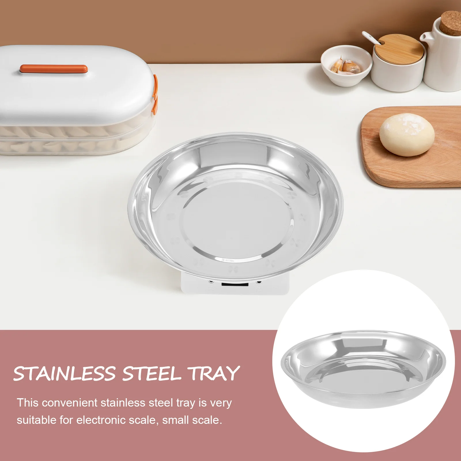 Round Mouth Design Tray Scale Weighting Pans Powder Stainless Steel Cake Shop Milligram Weighing Daily Use