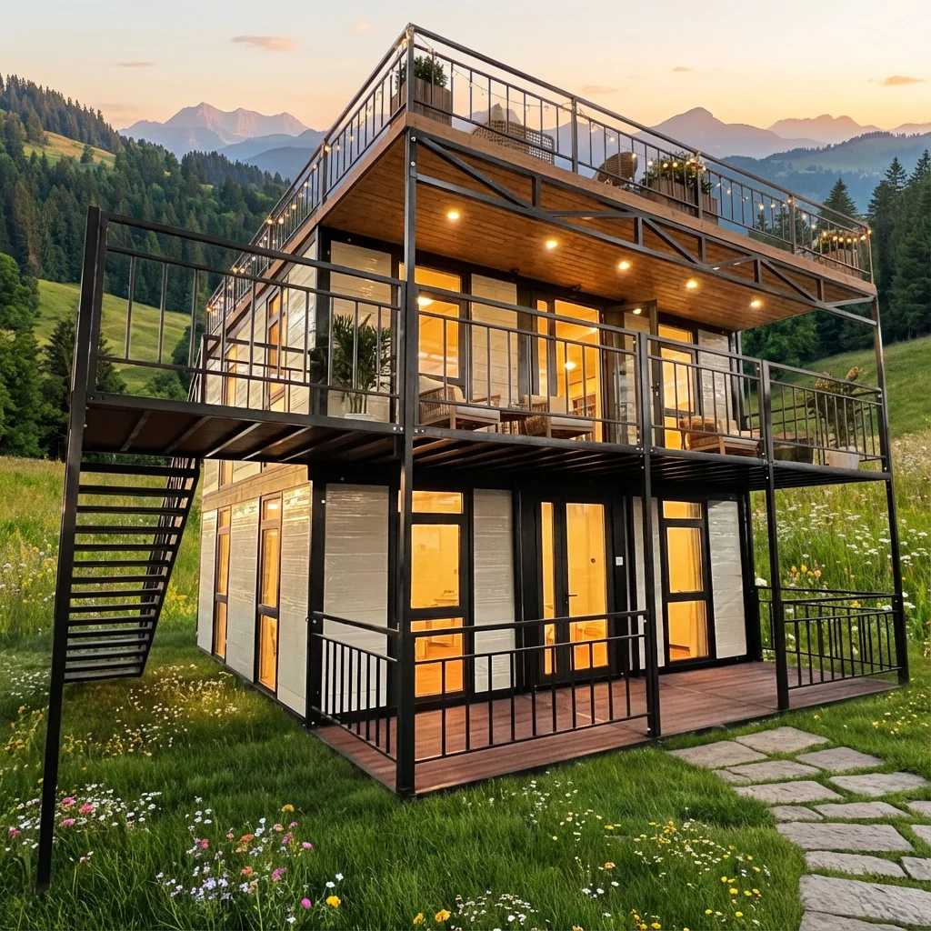 Casa Prefabbricata a 2 Piani Customizable Superior Two Storey Luxury Modular Tiny House Prefabricated Homes for Hotel Apartment