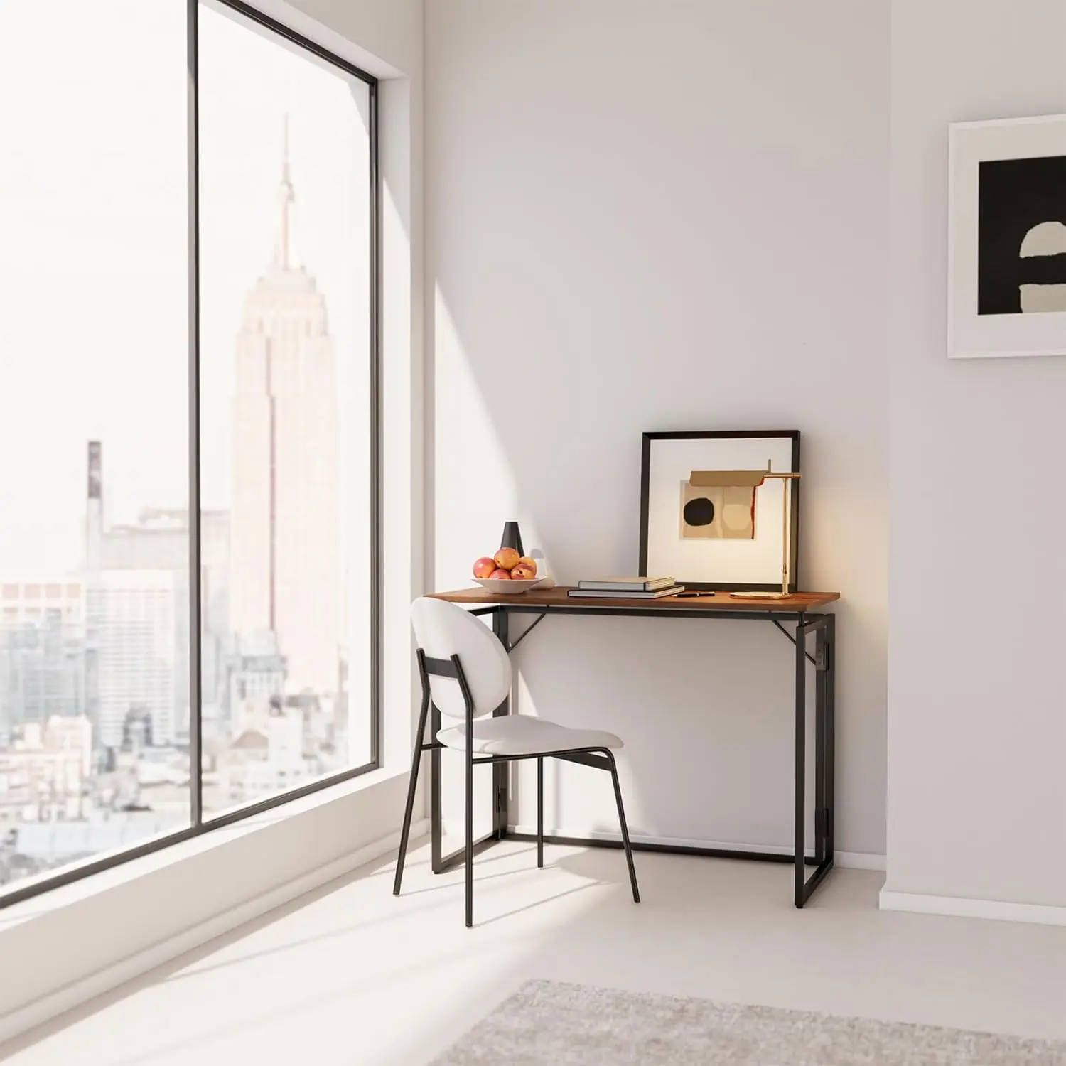 Folding Desk 30 Inch - Small Foldable Desk For Small Space Minimalist, Space Saving Collapsible Compact Desk Portable Table For