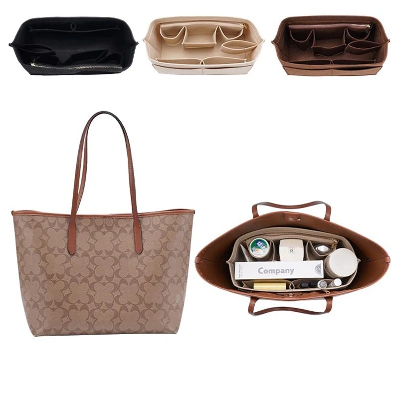حقيبة إدخال منظم المكياج من EverToner للسفر ومحفظة داخلية وحقائب مستحضرات التجميل المحمولة تناسب حقائب العلامة التجارية Coach City