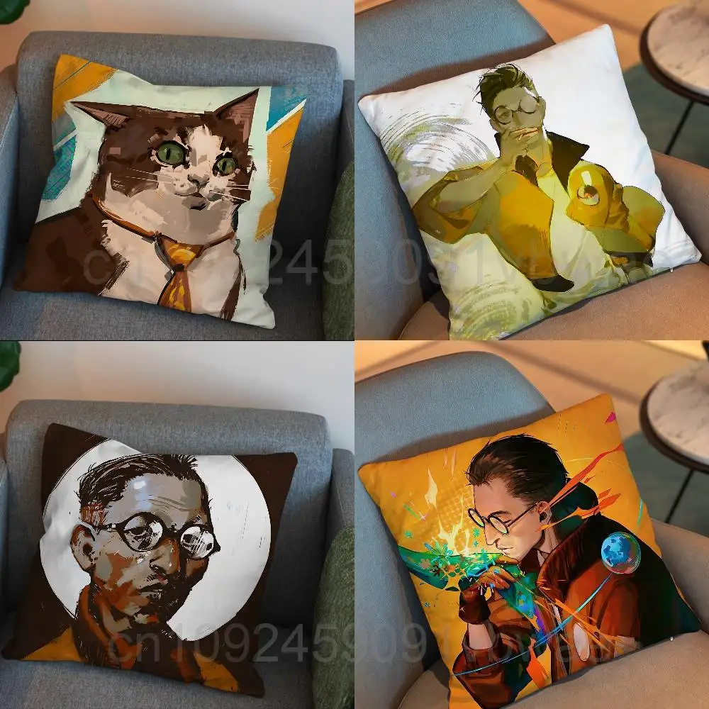 Kim Kitsuragi game Disco Elysium Pillow Case Square Double-Sided Printing Short Plush Sofa Cushion Cover Bedroom Bedside Pillow