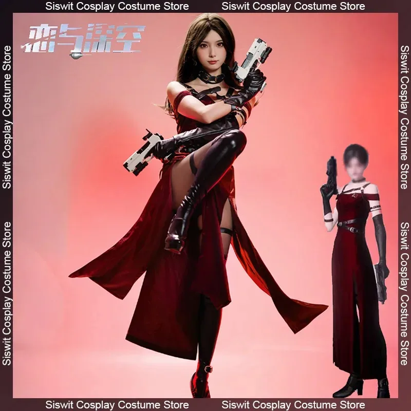 

Game Love and DeepSpace Heroine Cosplay Costume Red Battle Dress Decorative Accessories Full Set Party Anime Carnival Outfits