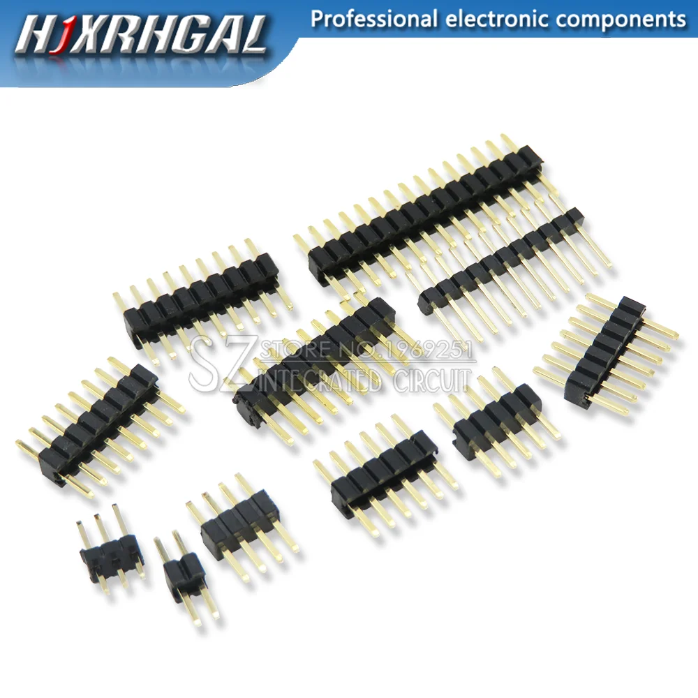 1.27mm 1.27 Pin Header Single Row Male Breakaway PCB Board  Connector Pinheader 1*2/4/5/6/8/10/12/15-40p 50p For Arduino