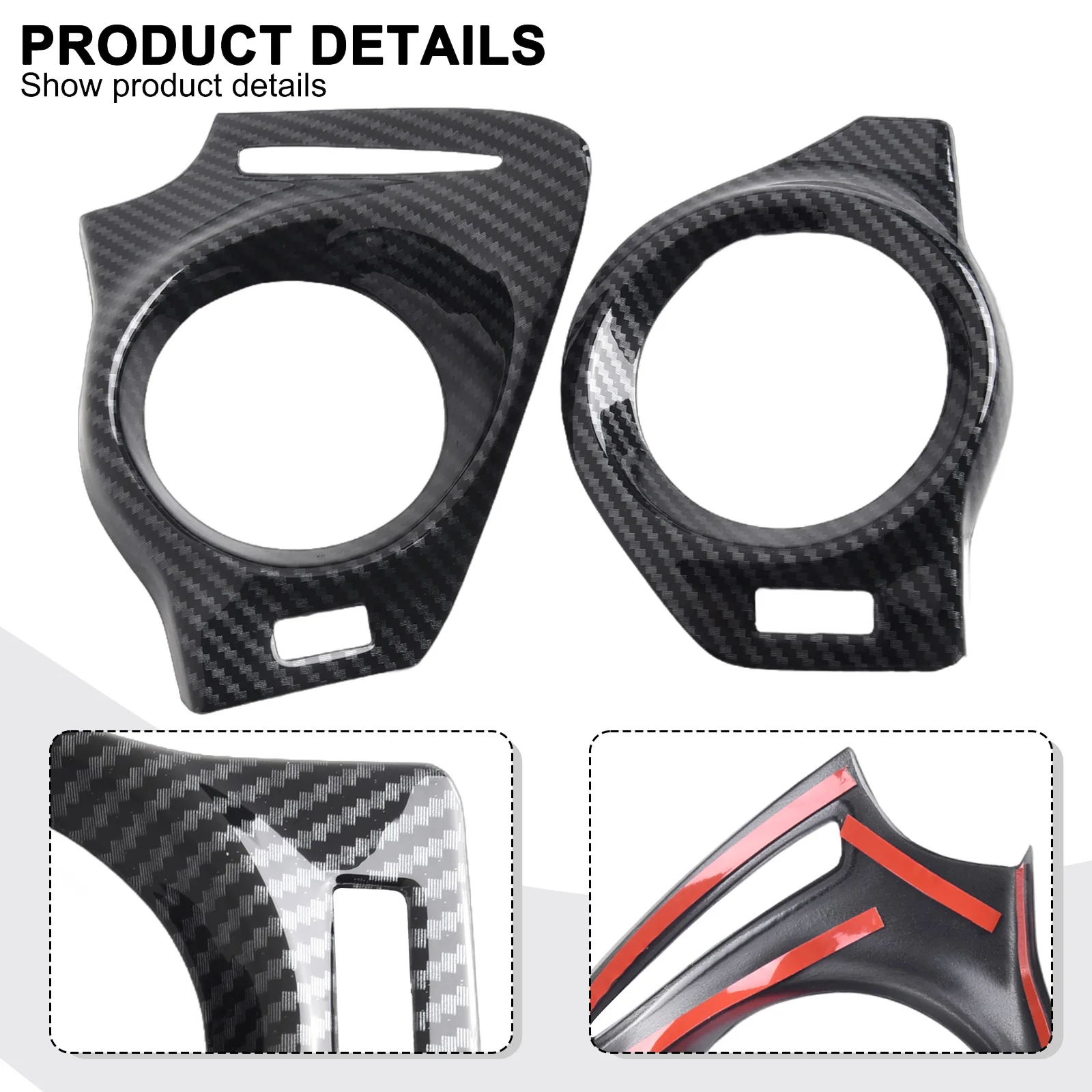2-Piece Side Air Vent Outlet Cover Trim with Carbon Fiber Visual Effect for LEXUS IS250 IS350 2006 Through 2012