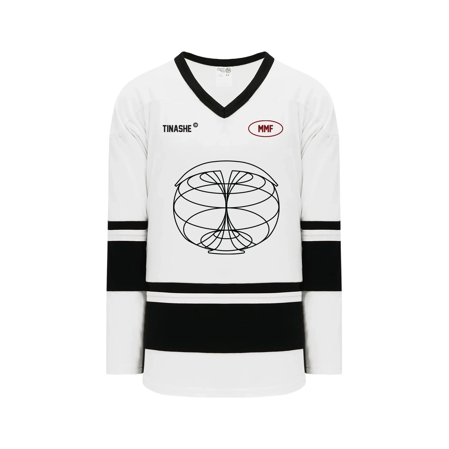 Tinashe Announces Match My Freak World Tour V-Neck Jersey Long Sleeve WHITE BLACK HOCKEY JERSEY