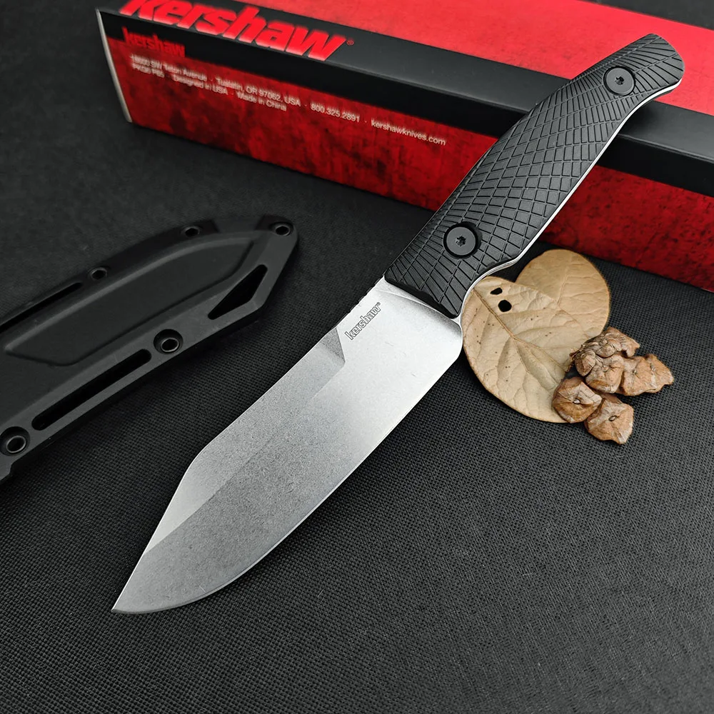 KS 1083 Outdoor Fixed Blade Straight Knife, High Quality 440C Steel Blade, Portable Multi-functional Tools for Outdoor Survival