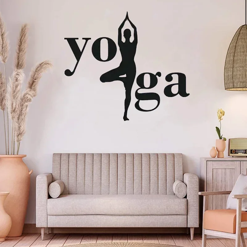 Yoga vinyl wall stickers, home decor, yoga pose art, Namaste, Hinduism