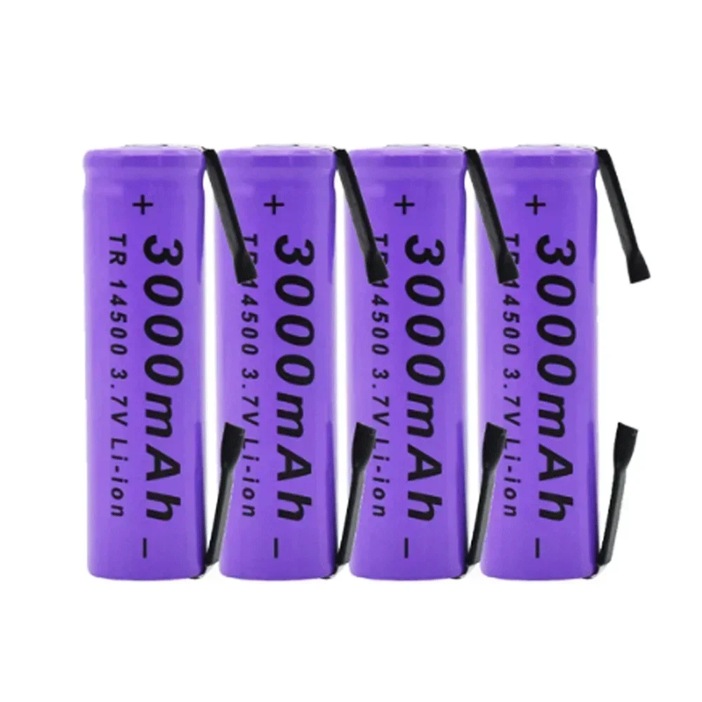 3.7V 3000mAh ICR 14500 Lithium Battery Rechargeable Batteries Welding Nickel Sheet Batteries For LED Flashlight Torch