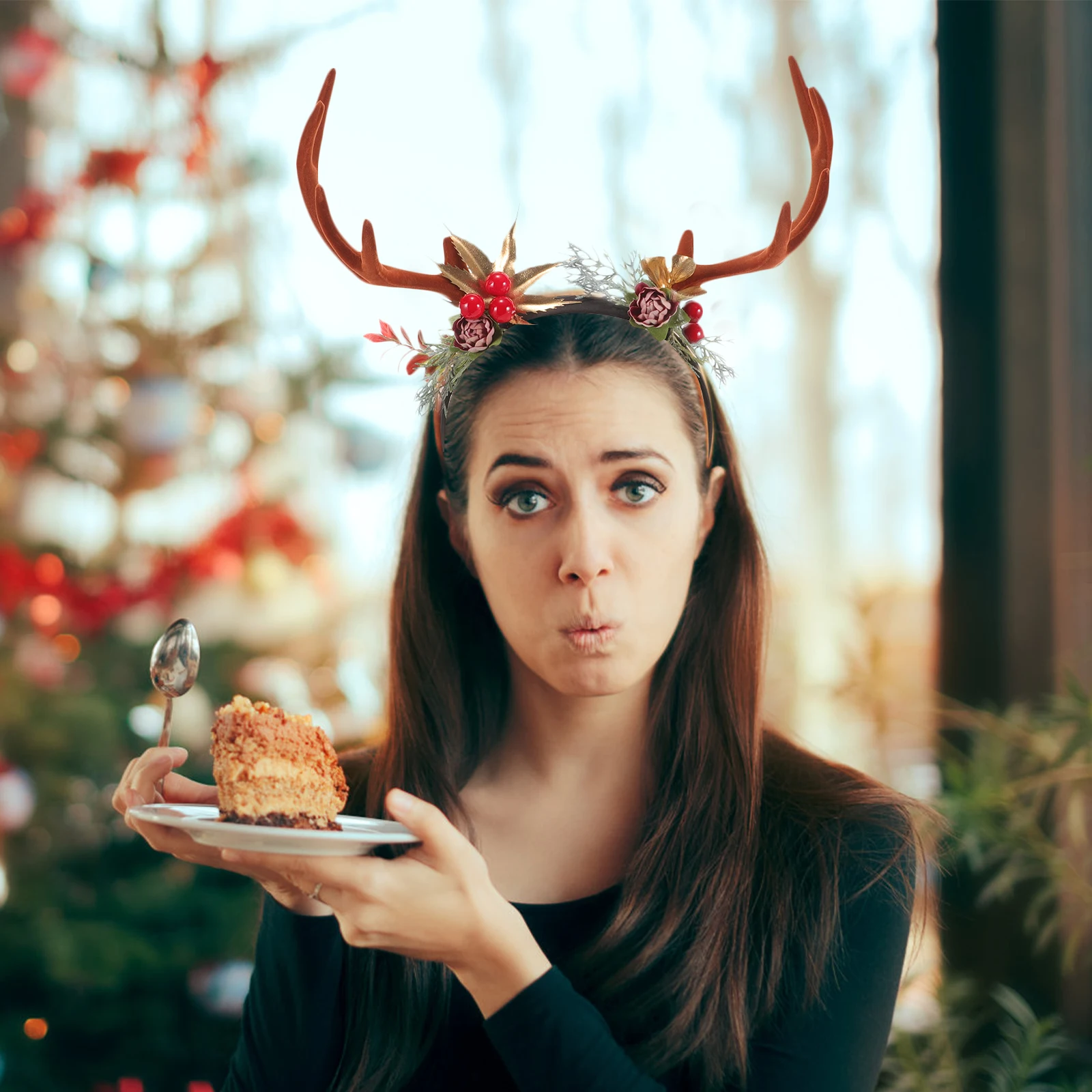 

Antler Headdress Headb Pretty Christmas Hairb for Party Women Fancy Hoop Hair Accessories Comfortable Classic Gift Idea
