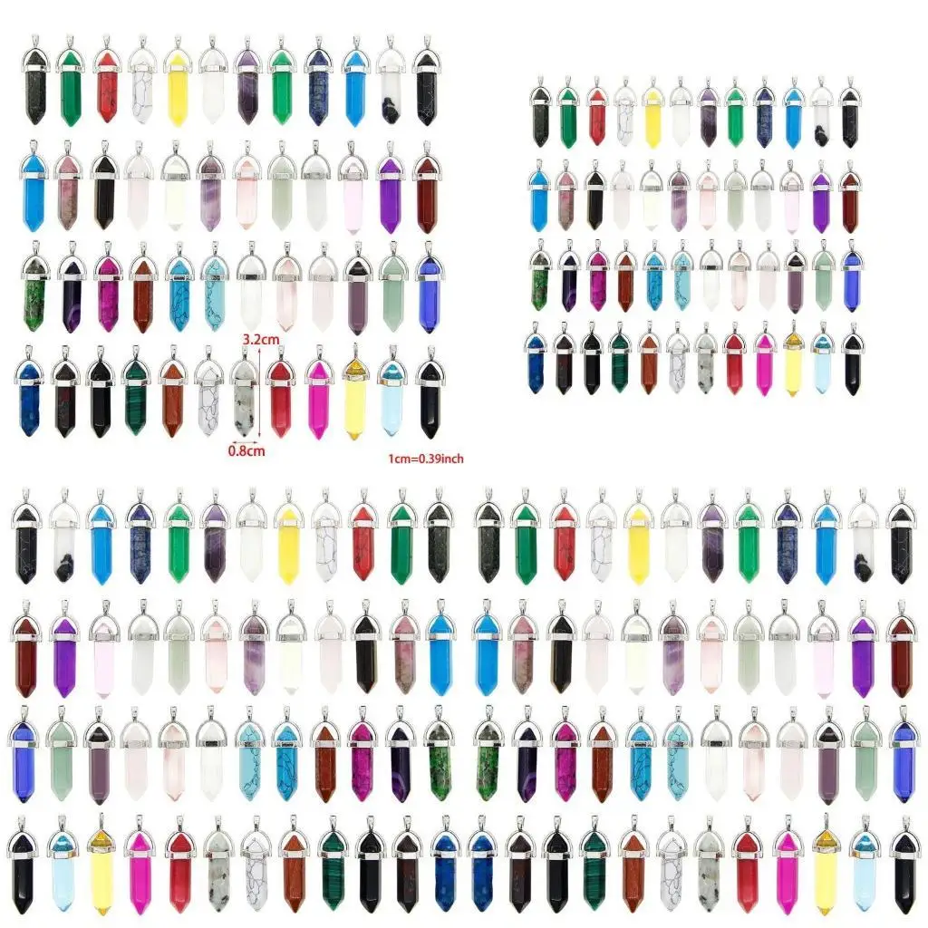 

J78F 50x/набор шестиугольной исцеляющей остроконечной чакры из бисера, ожерелье, DIY, подвеска из драгоценного камня