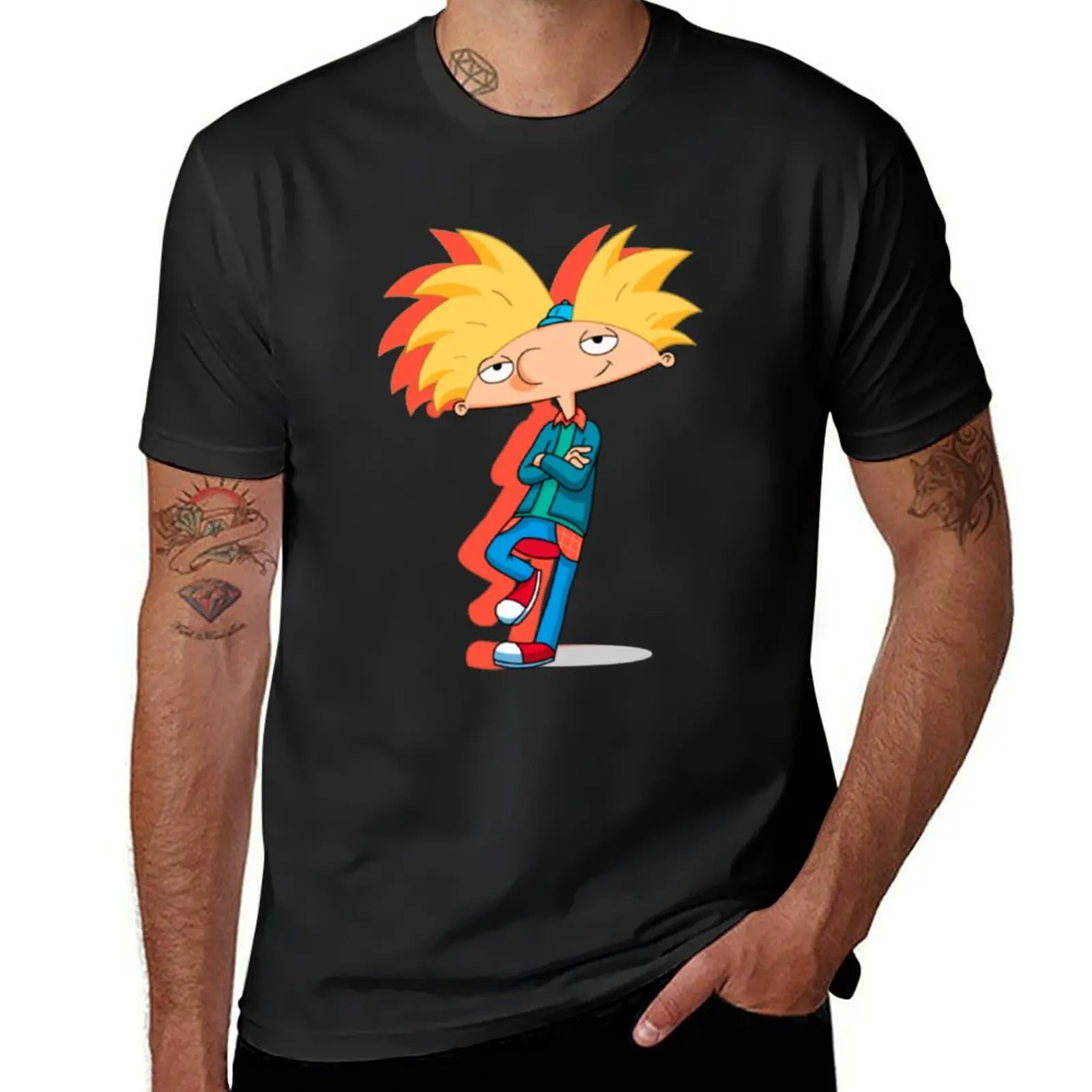

Arnold - Hey Sticker T-Shirt quick drying cute tops anime clothes oversized graphic tee t shirts for men