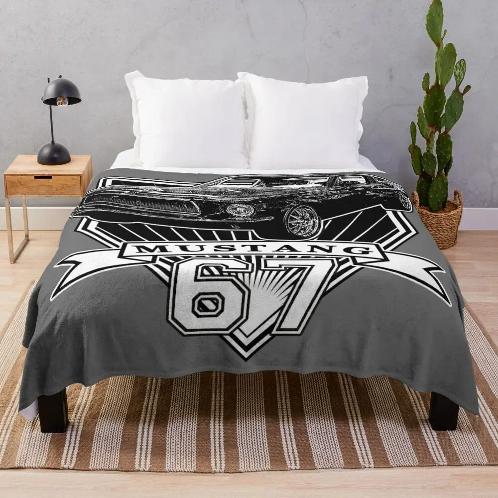 67 Mustang Fastback Throw Blanket wednesday Stuffeds Blankets