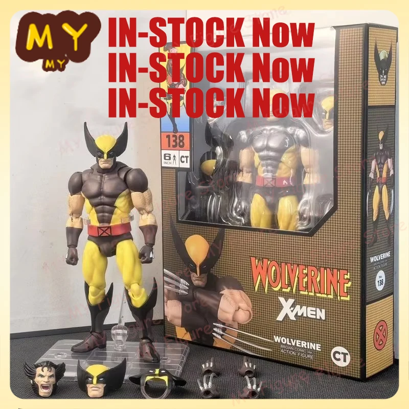 IN-STOCK CT ของเล่น Mafex 138 Wolverine รูปสีน้ําตาลการ์ตูน X-Men Action Figure Shf Anime Figurine Ko ของเล่นตุ๊กตาที่กําหนดเองของขวัญ