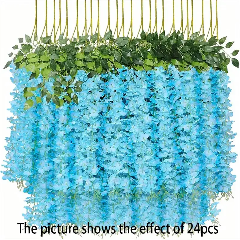 12 stuks blauweregen wijnstok kunstbloemen groothandel trailing nep string voor thuis bruiloft decor zijde