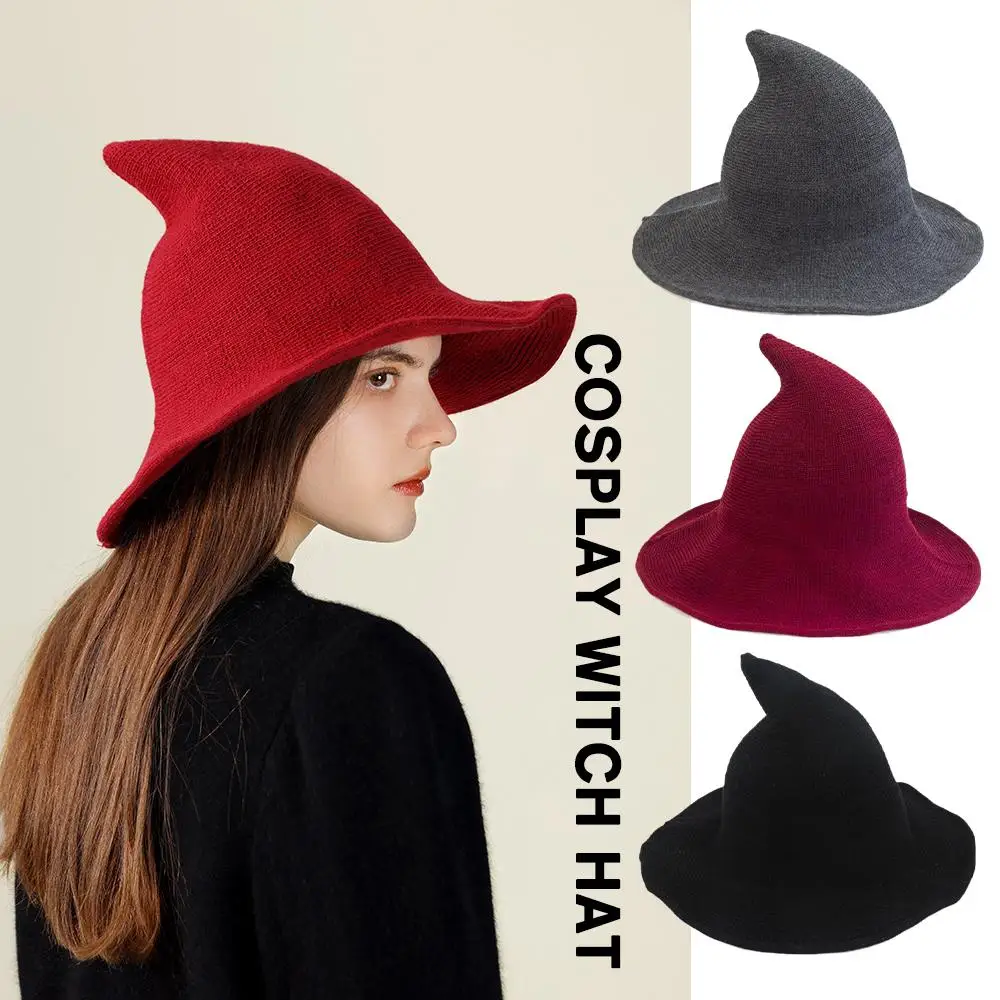 Modern Cosplay Witch Hat Woolen Women Lady Made From Fashionable Halloween Hat Party New Party Festival 2023 Sheep Hat Wool R0T4