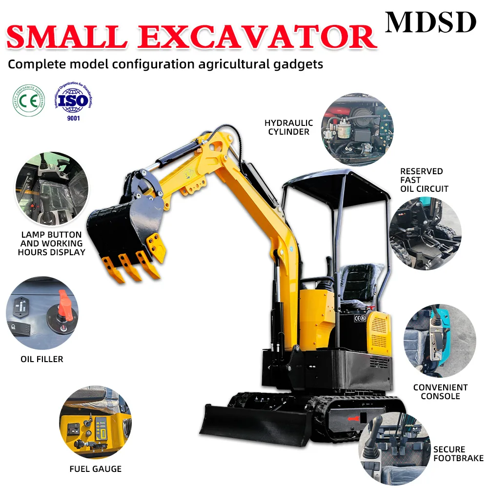 0.8-2톤 미니 굴삭기 CE EPA 유로 5 인증 크롤러 맞춤형 빠른 배송 특별 가격 소형 굴삭기