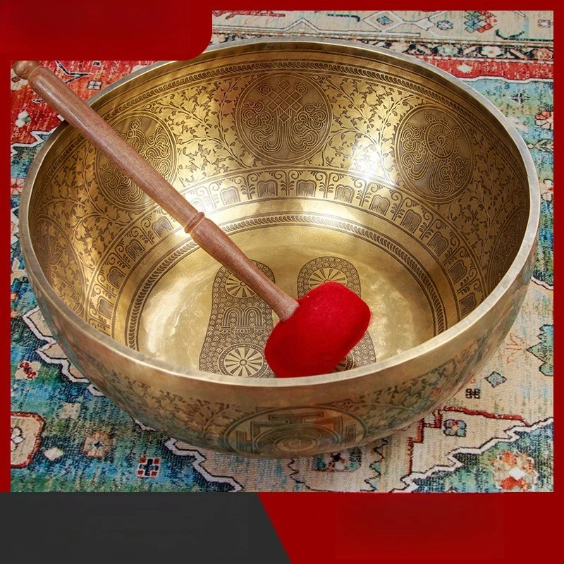 Cz handmade singing bowl, earth bowl, copper bell, buddha sound bowl, buddhist utensils, ornaments, big foot bowl