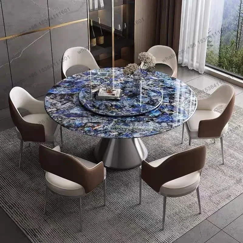 LJY Makeup Dressing Dining Table Living Room Luxury Rotate Modern Lounge Round Restaurant Dining Table Salon Muebles Home Furnit