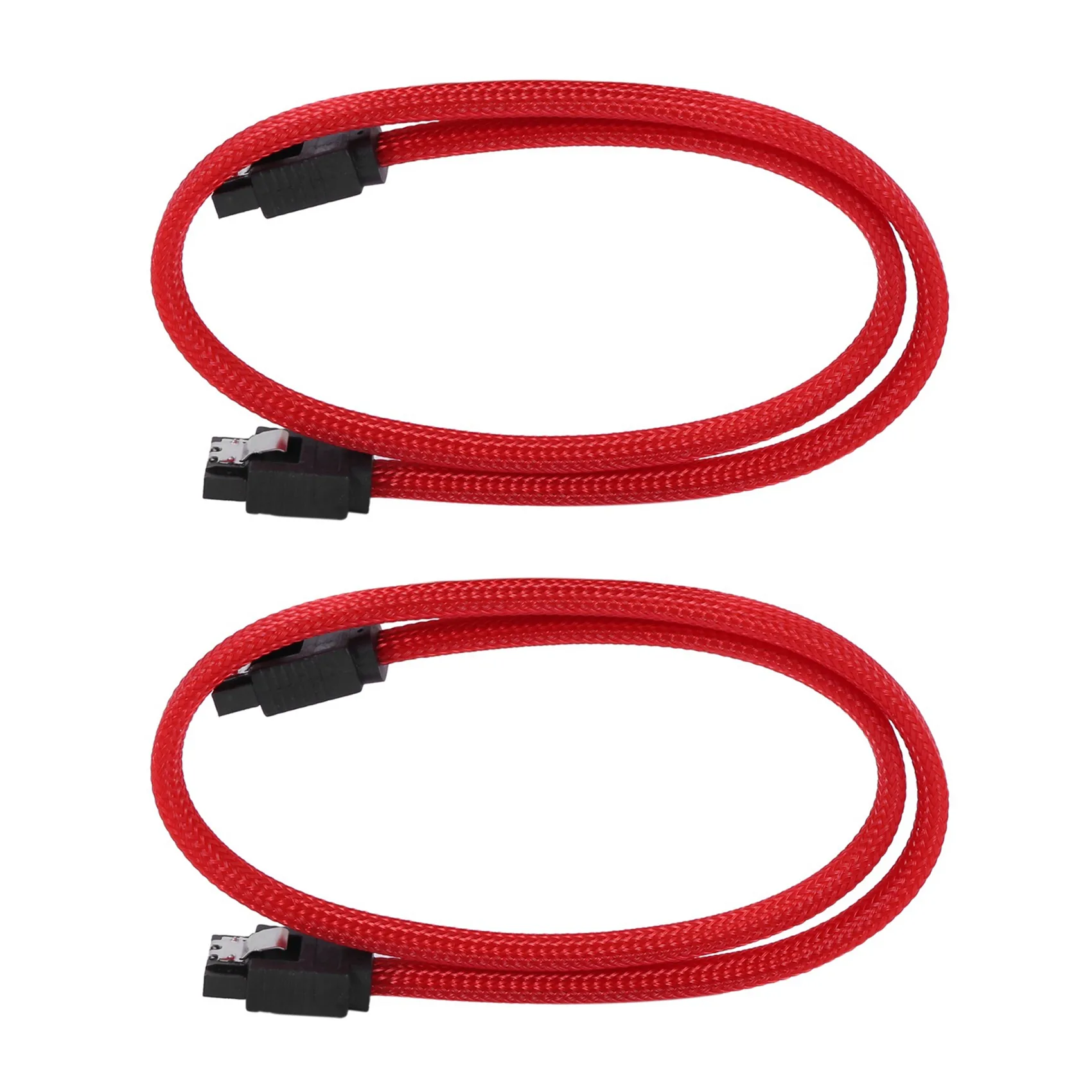 A003 2X 50CM SATA 3.0 III SATA3 Cable de datos de 7 pines Cables SSD de 6 Gb/S Cable de datos de disco duro con funda de nailon Versión premium (rojo)